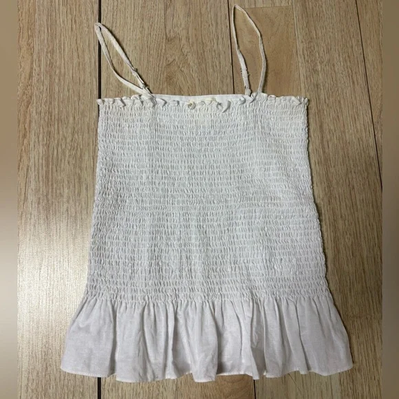 Maeve Anthropologie Linen Blend Smocked Tank - Picture 3 of 6